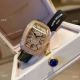 Copy Franck Muller Galet Rose Gold Pave-Diamond Lady Watches Blue Leather Strap (4)_th.jpg